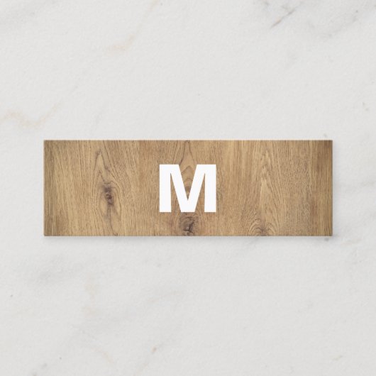 Moderne Houten Vetgedrukte Monogram Interieurontwe Mini Visitekaartje (Voorkant)