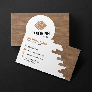 Moderne houten vloertegels service huisverbetering visitekaartje