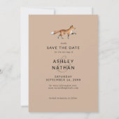 Moderne Houten Vos Foto Bruiloft Save The Date (Achterkant)