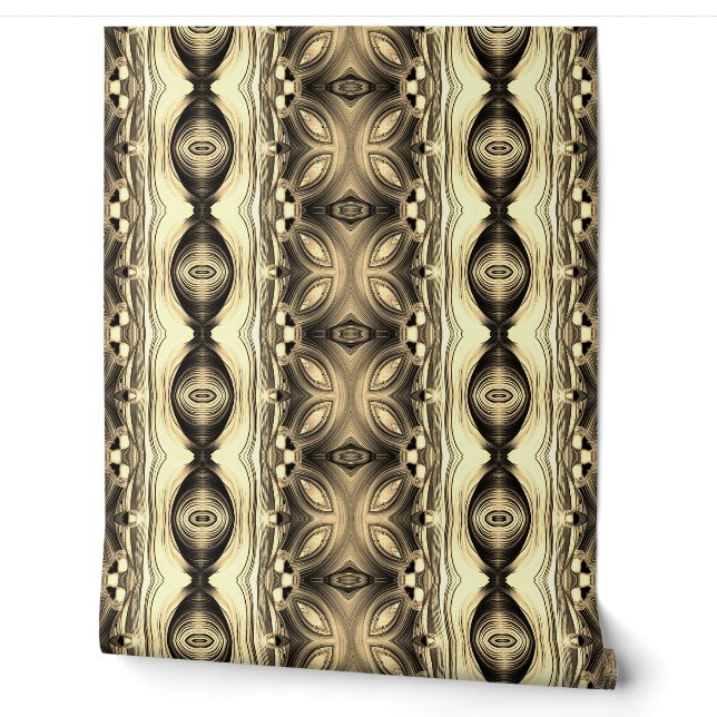 Moderne houtkleur trendy "Ratti_Creative_Arts" Wal Behang (Afrollen)