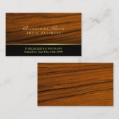 Moderne houtkorrel en Antiek dealer Visitekaartje (Voorkant / Achterkant)