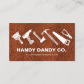 Moderne Houtkorrel Handyman Gereedschap Aannemer Visitekaartje (Voorkant)