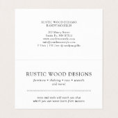 Moderne Houtkorrel Houtbewerker Gevouwen Visitekaa Visitekaartje (Binnenkant ongevouwen)