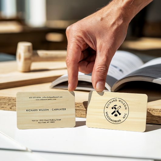 Moderne houtkorrel ziet er professioneel uit als t visitekaartje