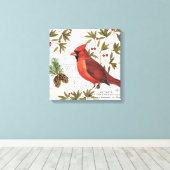 Moderne  houtlandkardinaal canvas afdruk (Insitu (Houten vloer))