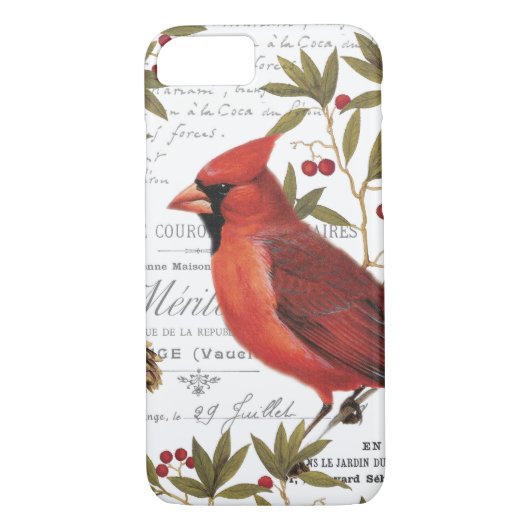Moderne  houtlandkardinaal Case-Mate iPhone case (Achterkant)
