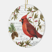 Moderne houtlandkardinaal keramisch ornament (Links)