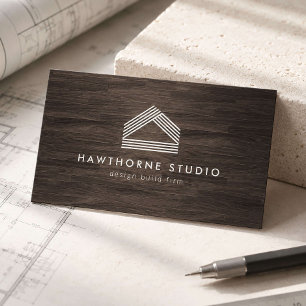 Moderne Houtnerf Design Build Visitekaartje