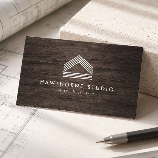 Moderne Houtnerf Design Build Visitekaartje