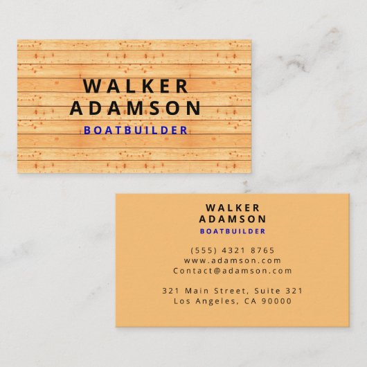 Moderne houtnerf look - Professioneel Visitekaartje (Voorkant / Achterkant)