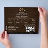Moderne Houtnerf QR-code Constructie Flyer (Hand)