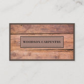 Moderne houtnerf timmerman houtbewerker visitekaartje (Voorkant)