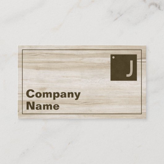 Moderne houtnerf vet typografie Monogram QR-code Visitekaartje (Achterkant)