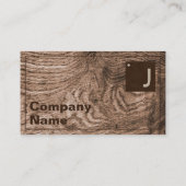 Moderne houtnerf vet typografie Monogram QR-code Visitekaartje (Achterkant)