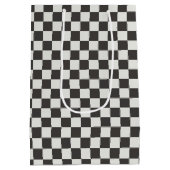 Moderne Houtskool Buffalo Check Medium Cadeauzakje (Achterkant)