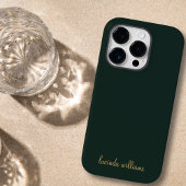 Moderne houtskool & chique gouden script naam Mono Case-Mate iPhone Case