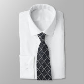 Moderne Houtskool Diamant Grid Tie Stropdas (Gebonden)