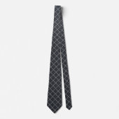 Moderne Houtskool Diamant Grid Tie Stropdas (Voorkant)