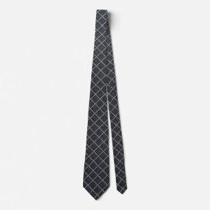 Moderne Houtskool Diamant Grid Tie Stropdas
