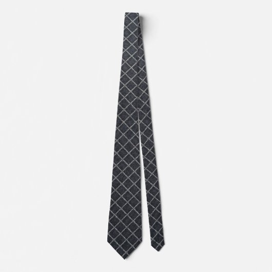 Moderne Houtskool Diamant Grid Tie Stropdas (Voorkant)