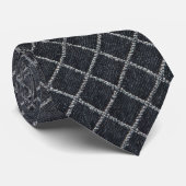 Moderne Houtskool Diamant Grid Tie Stropdas (Opgerold)