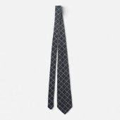 Moderne Houtskool Diamant Grid Tie Stropdas (Achterkant)