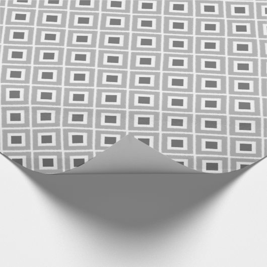 Moderne houtskool en lichtgrijs Ikat patroon Cadeaupapier (Hoek)