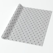 Moderne houtskool en lichtgrijs Ikat patroon Cadeaupapier (Uitgerold)