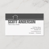 Moderne houtskool en wit Visitekaartje (Voorkant)