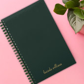 Moderne houtskool & Gouden Script Naam Monogram Notitieboek