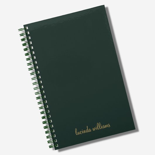 Moderne houtskool & Gouden Script Naam Monogram Notitieboek