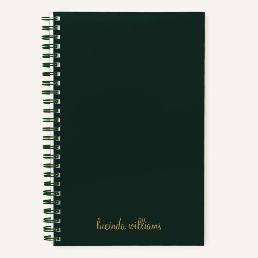 Moderne houtskool & Gouden Script Naam Monogram Notitieboek (Voorkant)