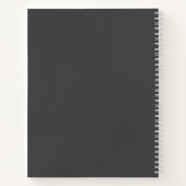 Moderne houtskool grijs aangepaste tekst Recipe Bo Notitieboek (Achterkant)