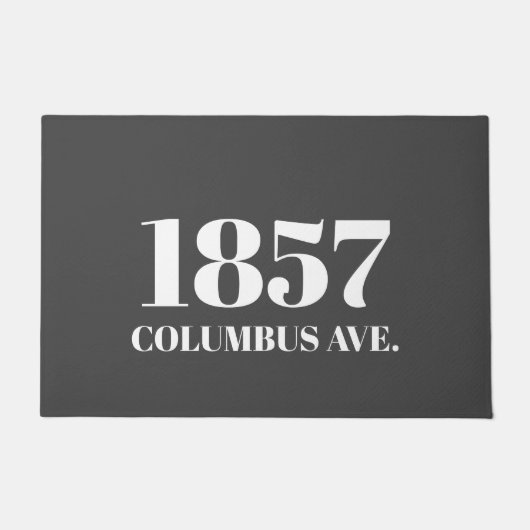 Moderne houtskool grijs en wit elegante deurmat (Voorkant)