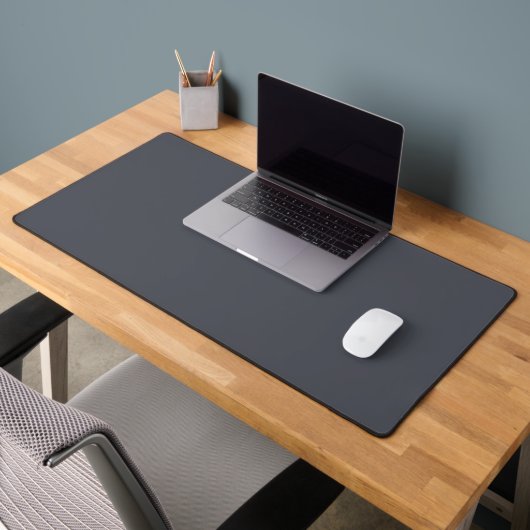 Moderne Houtskool Grijs Plain Solid Kleur Bureaumat (Kantoor 2)