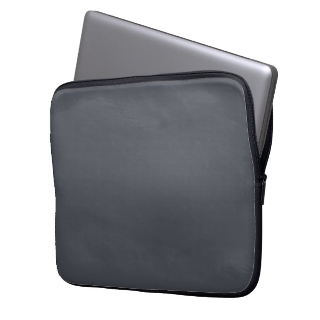 Moderne Houtskool Grijs Plain Solid Kleur Laptop Sleeve (Voorkant Links)