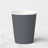 Moderne Houtskool Grijs Plain Solid Kleur Papieren Bekers (Achterkant)