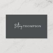 Moderne Houtskool Grijs & Script Monogram Chic Visitekaartje (Voorkant)