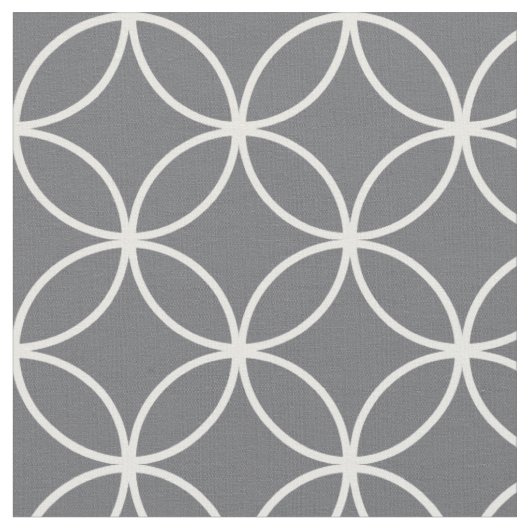 Moderne Houtskool Grijs Witte Cirkel Diamant Patro Stof (Close Up)