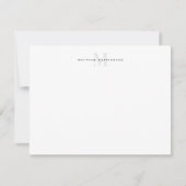 Moderne houtskool grijze monogrammed briefpapier k kaart (Voorkant)