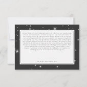 Moderne houtskool Zwart Winter Sparkle Bruiloft Bedankkaart (Achterkant)