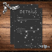 Moderne houtskool Zwart Winter Sparkle Details Informatiekaartje