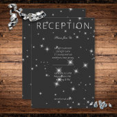 Moderne houtskool zwart winter sparkle receptie informatiekaartje