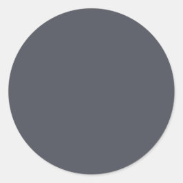 Moderne houtskoolgrijze effen kleur ronde sticker