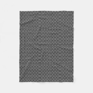 Moderne houtskoolgrijze mesh grid fleece deken