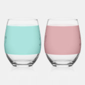 Moderne Hubby en Wifey in Verbluffende Stemless Wijnglas Zonder Voet (Links)