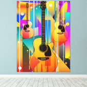 Moderne Huidige Geometrische Gitaar Canvas Afdruk (Insitu (Houten vloer))