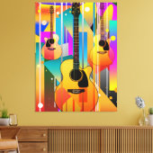 Moderne Huidige Geometrische Gitaar Canvas Afdruk (Insitu (Woonkamer))