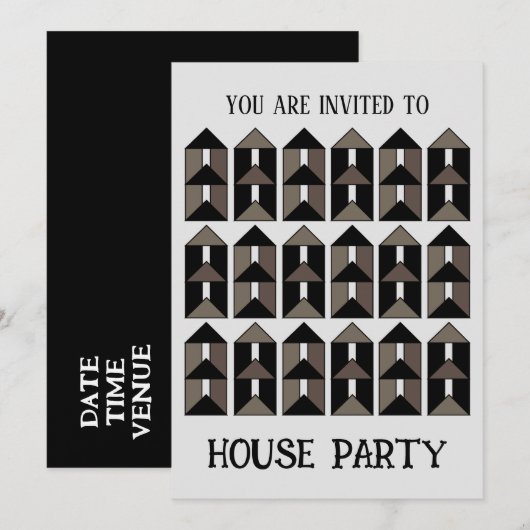 Moderne Huidige Huisfeest Kaart (Voorkant / Achterkant)