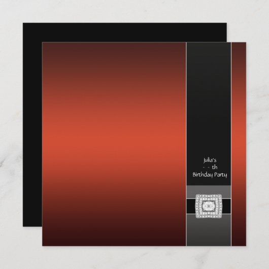 Moderne Huidige Rode Feestsjabloon Kaart (Voorkant / Achterkant)